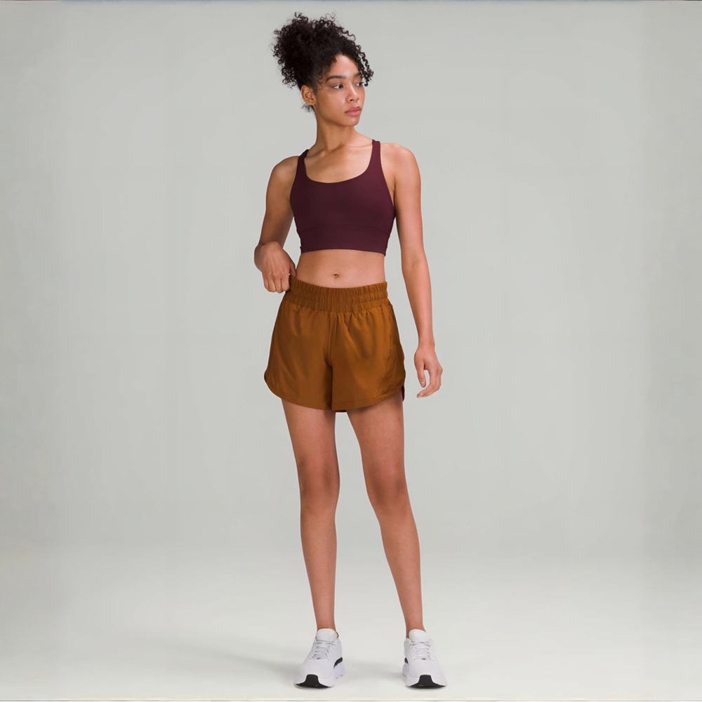 NWOT Lululemon Track That Mid-Rise Lined Short 5"
Copper Brown Size 0